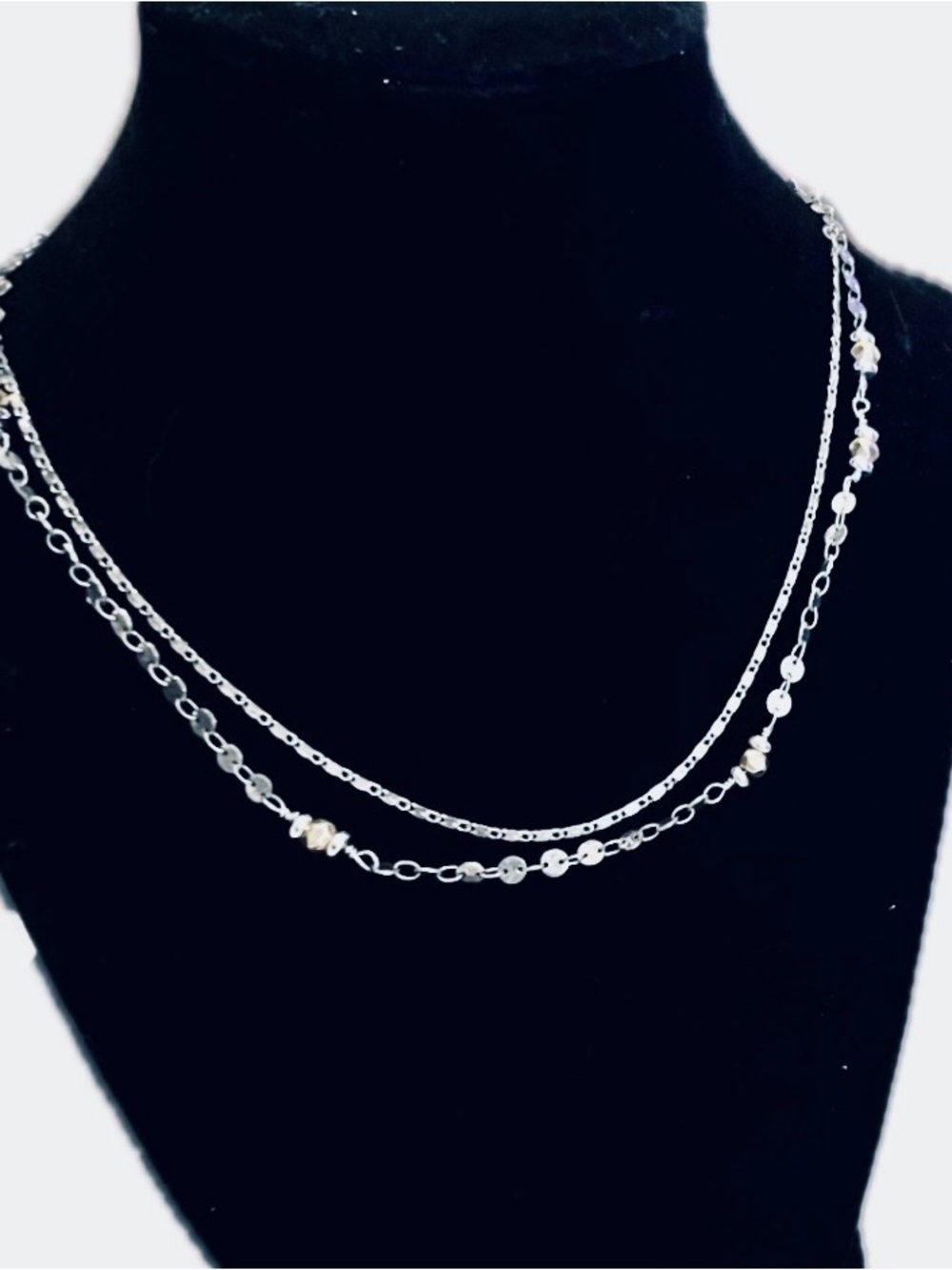Stella & Dot Silver Mixed Metal - Multichain Necklace